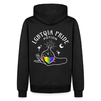 LGBTQIA Pride Potion Witchy Celestial Gothic Wicca - Men’s Premium Organic Hoodie - black - Back - Nico (187cm)