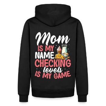 Maman intolérante au lactose Intolérance au lactose - Sweat à capuche Premium bio Homme - noir - Dos - Nico (187cm)