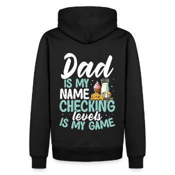 Père intolérant au lactose Intolérance au lactose - Sweat à capuche Premium bio Homme - noir - Dos - Nico (187cm)