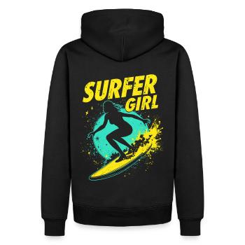 Surfeur Fille Surfeur Surf Surf Surfeur - Sweat à capuche Premium bio Homme - noir - Dos - Nico (187cm)