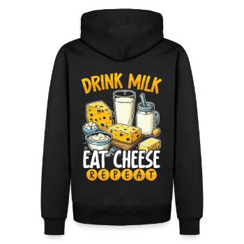 Laktosetolerant Milchliebhaber Käseliebhaber - Männer Premium Bio Hoodie - Schwarz - Hinten - Nico (187cm)
