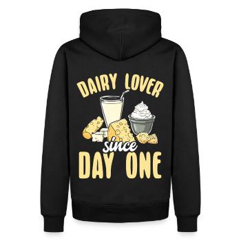 Laktosetolerant Milchliebhaber Käseliebhaber - Männer Premium Bio Hoodie - Schwarz - Hinten - Nico (187cm)