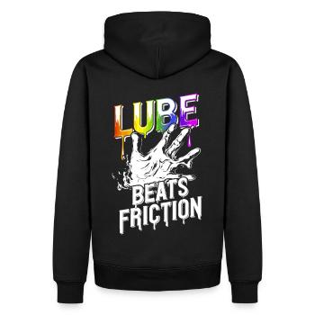Drôle LGBTQ Lube Humour Mois de la fierté Couple - Sweat à capuche Premium bio Homme - noir - Dos - Nico (187cm)