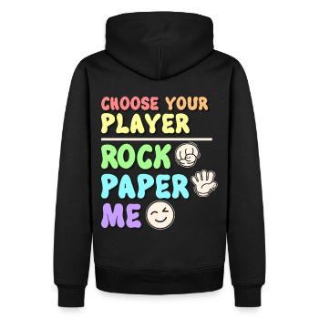 Sarcastique Rock Papier Humour Mois de la fierté LGBTQ - Sweat à capuche Premium bio Homme - noir - Dos - Nico (187cm)