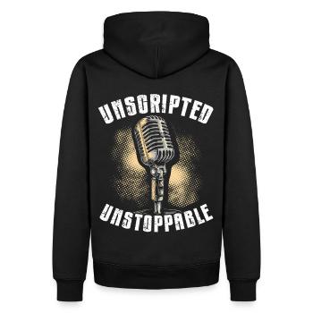 Poésie Slam Comptine Slam Poésie Poète Poète - Sweat à capuche Premium bio Homme - noir - Dos - Nico (187cm)