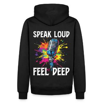 Poésie Slam Comptine Slam Poésie Poète Poète - Sweat à capuche Premium bio Homme - noir - Dos - Nico (187cm)