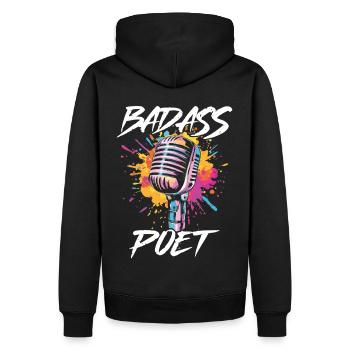 Poésie Slam Comptine Slam Poésie Poète Poète - Sweat à capuche Premium bio Homme - noir - Dos - Nico (187cm)