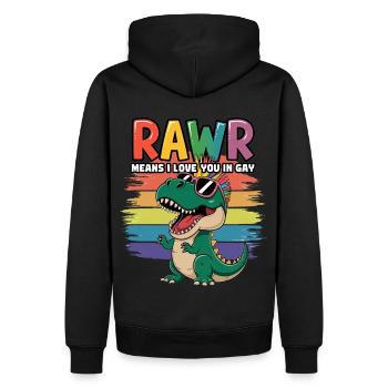 Rawr Means I Love You In Gay LGBTQ Dinosaur Ally - Männer Premium Bio Hoodie - Schwarz - Hinten - Nico (187cm)