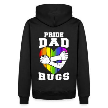 Fierté papa câlins LGBTQ arc-en-ciel coeur allié câlin gratuit - Sweat à capuche Premium bio Homme - noir - Dos - Nico (187cm)