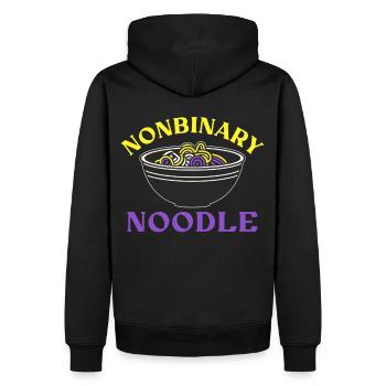 Nonbinary Noodle Ramen Lover Funny LGBTQ Ally Prid - Männer Premium Bio Hoodie - Schwarz - Hinten - Nico (187cm)