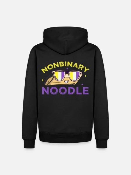 Nonbinary Noodle Funny LGBTQ Penne Pasta Lover - Männer Premium Bio Hoodie - Schwarz