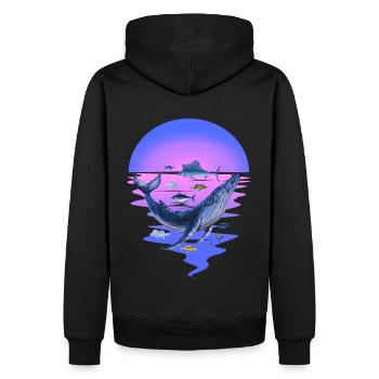 Marine Animals Marine Mammal Fish Fish Ocean Fin - Men’s Premium Organic Hoodie - black - Back - Nico (187cm)