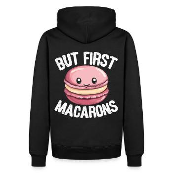 Macaron Baker Chef pâtissier Amateur de macarons - Sweat à capuche Premium bio Homme - noir - Dos - Nico (187cm)