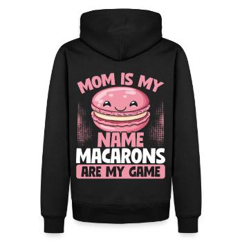 Macaron Baker Chef pâtissier Amateur de macarons - Sweat à capuche Premium bio Homme - noir - Dos - Nico (187cm)