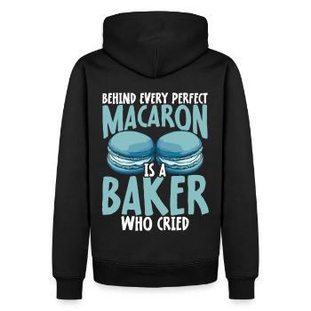 Macaron Bäcker Konditor Macaron-Liebhaber - Männer Premium Bio Hoodie - Schwarz - Hinten - Nico (187cm)