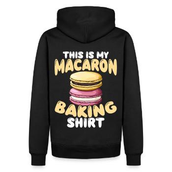 Macaron Bäcker Konditor Macaron-Liebhaber - Männer Premium Bio Hoodie - Schwarz - Hinten - Nico (187cm)