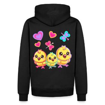 Rétro Pâques Poussin Enfants Enfant Bébé Années 80 90 - Sweat à capuche Premium bio Homme - noir - Dos - Nico (187cm)