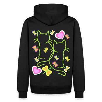 Enfants Enfant Printemps Chats Chat Chaton - Sweat à capuche Premium bio Homme - noir - Dos - Nico (187cm)