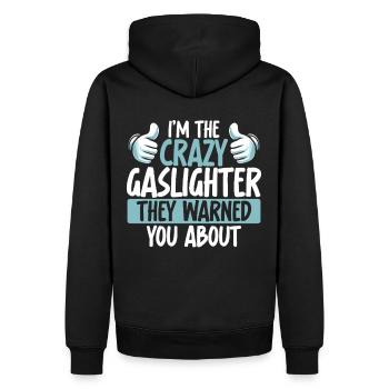 Gaslighting Gaslighter - Männer Premium Bio Hoodie - Schwarz - Hinten - Nico (187cm)