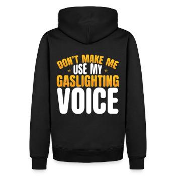 Allume-gaz - Sweat à capuche Premium bio Homme - noir - Dos - Nico (187cm)