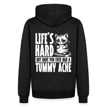Douleur à l’estomac Survivant Douleur à l’estomac - Sweat à capuche Premium bio Homme - noir - Dos - Nico (187cm)