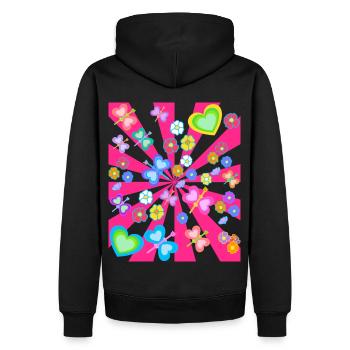 Frühling Sommer Kinder Kind Retro Vintage 80er - Männer Premium Bio Hoodie - Schwarz - Hinten - Nico (187cm)