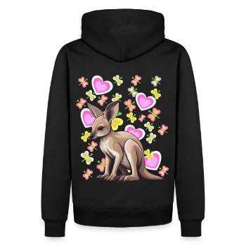 Känguru Kinder Australie Zoo Zootiere - Männer Premium Bio Hoodie - Schwarz - Hinten - Nico (187cm)