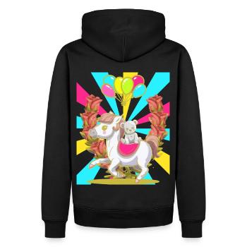 Kids Retro Birthday Horse Teddy Balloons - Men’s Premium Organic Hoodie - black - Back - Nico (187cm)