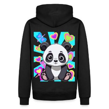 Panda Panda Ours Enfants Enfant Rétro Années 80 Années 90 Ours - Sweat à capuche Premium bio Homme - noir - Dos - Nico (187cm)