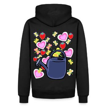 Jardinier arrosoir Rétro Fraises Fruit Fruit - Sweat à capuche Premium bio Homme - noir - Dos - Nico (187cm)