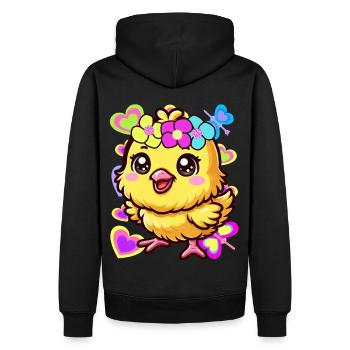 Poussin Pâques Enfants Enfant Bébé Poulet - Sweat à capuche Premium bio Homme - noir - Dos - Nico (187cm)