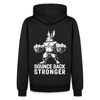 Lapin de Pâques Fitness Gym Jour de Pâques Haltérophilie - Sweat à capuche Premium bio Homme - noir - Dos - Nico (187cm)