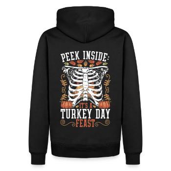 Herbst Thanksgiving Humor Herbst Xray - Männer Premium Bio Hoodie - Schwarz - Hinten - Nico (187cm)