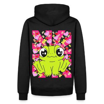 Grenouille Grenouilles Enfants Enfant Bébé Rétro des années 80 des années 90 - Sweat à capuche Premium bio Homme - noir - Dos - Nico (187cm)