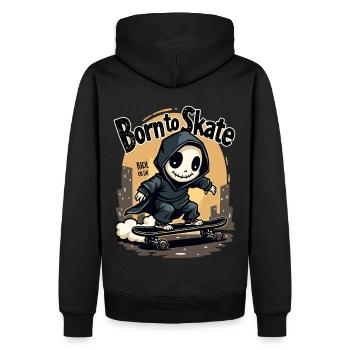 Grim Reaper Born to Skate Skater Skateboard - Sweat à capuche Premium bio Homme - noir - Dos - Nico (187cm)