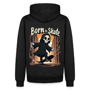 Grim Reaper Born to Skate Skater Skateboard - Sweat à capuche Premium bio Homme - noir - Dos - Nico (187cm)