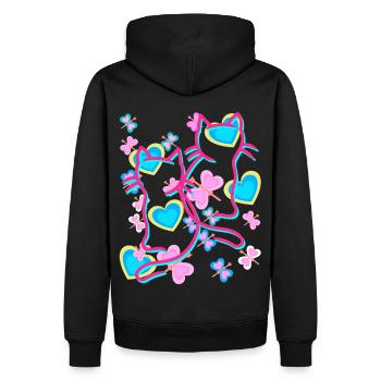 Rétro Été Chat Chats Vintage Enfants Enfant - Sweat à capuche Premium bio Homme - noir - Dos - Nico (187cm)