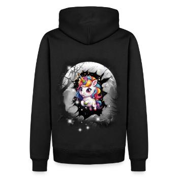 Licorne Licorne Créature mythique Créature mythique Enfants - Sweat à capuche Premium bio Homme - noir - Dos - Nico (187cm)
