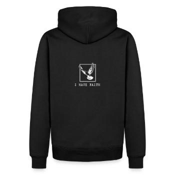 I Have Faith Subtle Dove Christian Minimalist Art - Männer Premium Bio Hoodie - Schwarz - Hinten - Nico (187cm)
