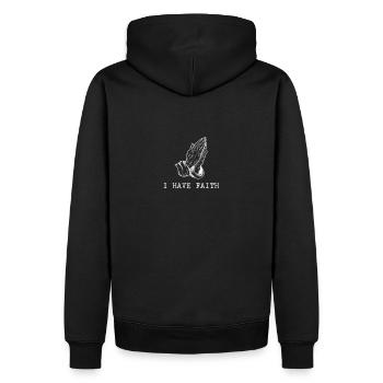 I Have Faith Praying Hand Minimalist Christian - Männer Premium Bio Hoodie - Schwarz - Hinten - Nico (187cm)