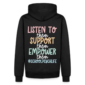 Psychologue scolaire Psychologie scolaire - Sweat à capuche Premium bio Homme - noir - Dos - Nico (187cm)
