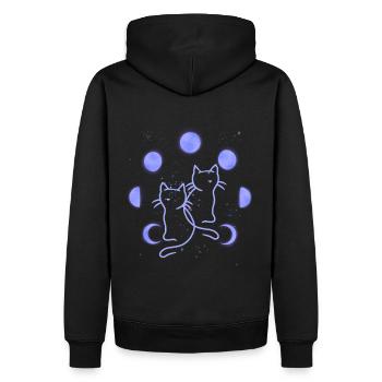 Chat Chats Phase de Lune Phases de Lune Univers - Sweat à capuche Premium bio Homme - noir - Dos - Nico (187cm)