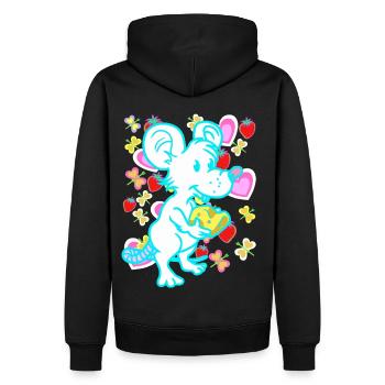 Retro Maus Ratte Mäuse Ratten Kinder Kind - Männer Premium Bio Hoodie - Schwarz - Hinten - Nico (187cm)