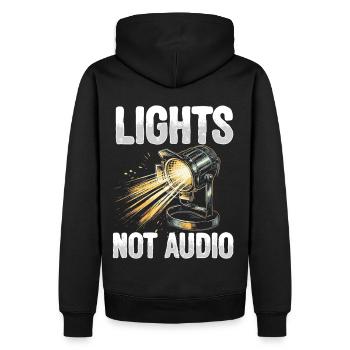 Lichttechniker Beleuchtungstechniker Lichttechnik - Männer Premium Bio Hoodie - Schwarz - Hinten - Nico (187cm)