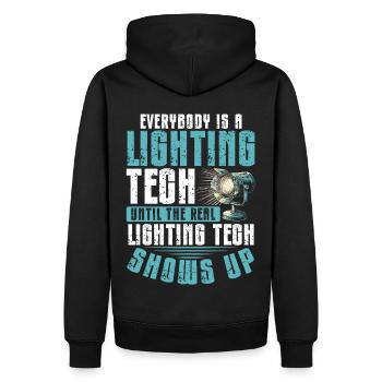 Lichttechniker Beleuchtungstechniker Lichttechnik - Männer Premium Bio Hoodie - Schwarz - Hinten - Nico (187cm)