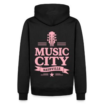 Music City Nashville Guitare Tennessee - Sweat à capuche Premium bio Homme - noir - Dos - Nico (187cm)