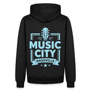 Music City Nashville Guitare Tennessee - Sweat à capuche Premium bio Homme - noir - Dos - Nico (187cm)