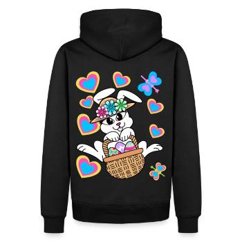 Lapin de Pâques Oeufs de lapin de Pâques Oeufs de Pâques - Sweat à capuche Premium bio Homme - noir - Dos - Nico (187cm)