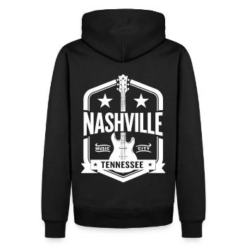 Nashville Music City Gitarre Tennessee - Männer Premium Bio Hoodie - Schwarz - Hinten - Nico (187cm)