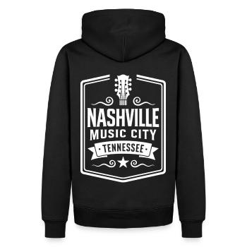 Nashville Music City Guitare Tennessee - Sweat à capuche Premium bio Homme - noir - Dos - Nico (187cm)